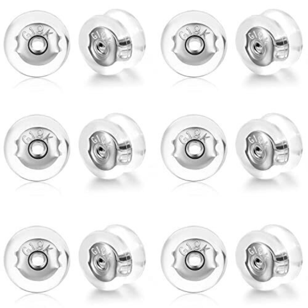4437 Earring Backs 18K Gold Locking Silicone Earring Backs Replacements